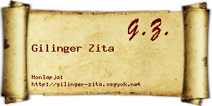 Gilinger Zita névjegykártya